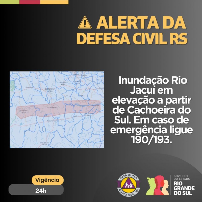 Alerta Para Inunda O Rio Jacu Em Eleva O A Partir De Cachoeira Do