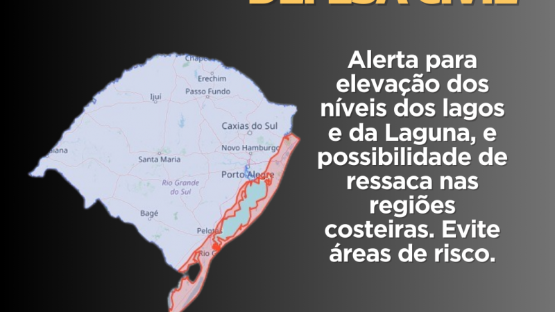 Alerta para elevação dos níveis dos lagos e da Laguna e possibilidade