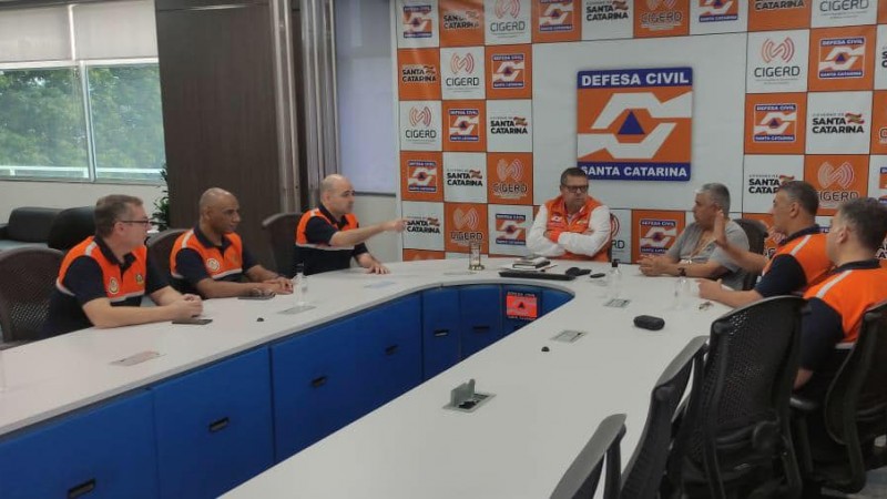 Comitiva da Defesa Civil gaúcha faz visita técnica à coirmã em Santa Catarina