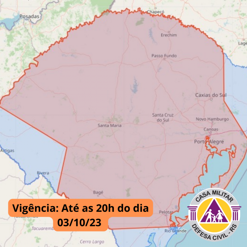 Alerta Para Chuva Forte Defesa Civil Do Rio Grande Do Sul