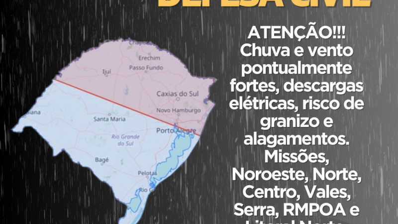 Defesa Civil Alerta Para Chuva E Vento Pontualmente Fortes Descargas El Tricas Risco De