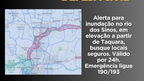 Defesa Civil Rs Alerta Para Inunda O No Rio Dos Sinos Em Eleva O A Partir De Taquara Busque