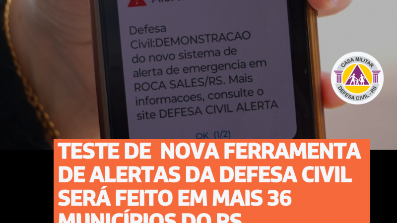 Defesa Civil do RS realizará exercício com envio de alertas cell broadcast para 36 municípios - Foto: Luís André/ Secom - Fotos 1 e 2
