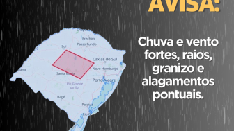 Defesa Civil avisa:Chuva e vento fortes, raios, granizo e alagamentos pontuais