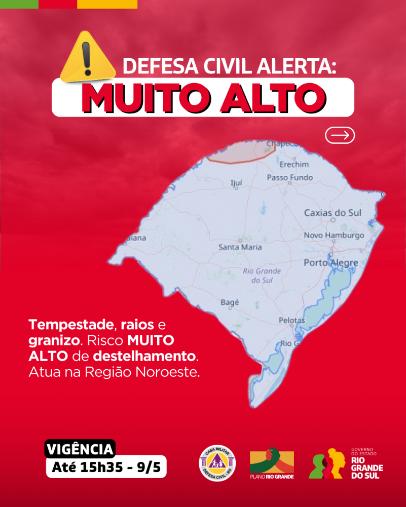 Alerta Vermelho para a região Noroeste