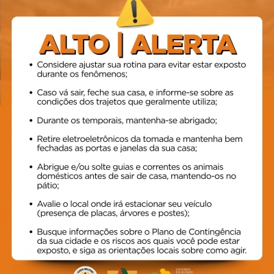 Alerta laranja - comportamentos