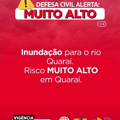 Defesa Civil alerta: INUNDAÇÃO para o rio Quaraí
