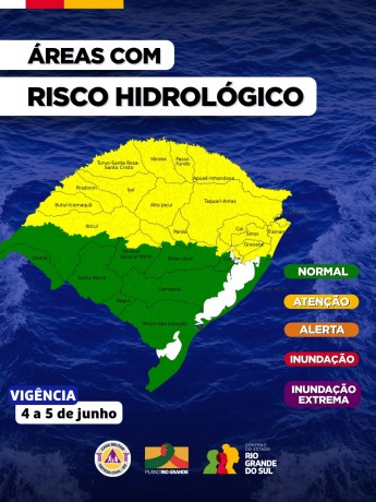O Centro de Monitoramento da Defesa Civil Estadual atualiza o prognóstico para os próximos dias no RS