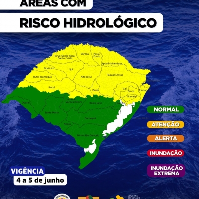O Centro de Monitoramento da Defesa Civil Estadual atualiza o prognóstico para os próximos dias no RS