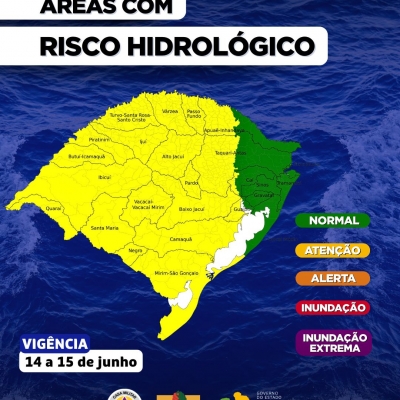 O Centro de Monitoramento da Defesa Civil Estadual atualiza o prognóstico hidrológico para os próximos dias no RS