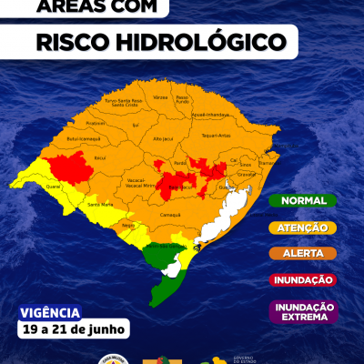 O Centro de Monitoramento da Defesa Civil Estadual atualiza o prognóstico hidrológico para os próximos dias no RS