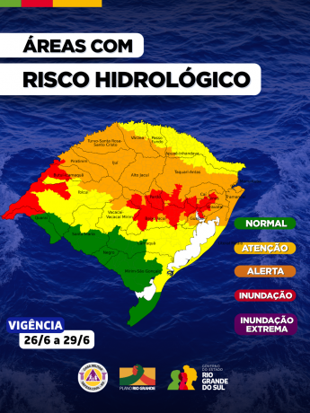 Atualização do aviso hidrológico