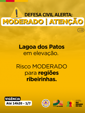 Atenção para elevação da Lagoa dos Patos