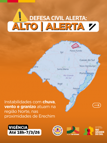 Defesa Civil alerta: Condi&ccedil;&atilde;o de ALERTA para instabilidades com chuva, vento e granizo atuam na regi&atilde;o Norte