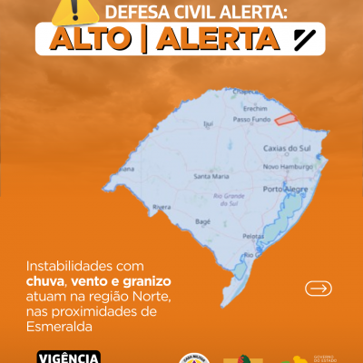 Defesa Civil alerta: Condi&ccedil;&atilde;o de ALERTA para instabilidades com chuva, vento e granizo atuam na regi&atilde;o Norte