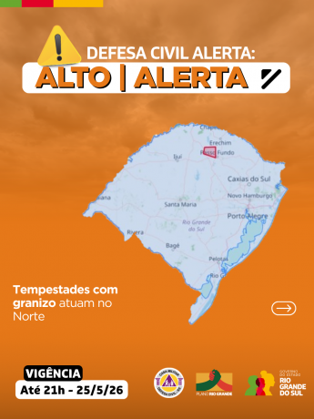 Defesa Civil alerta: Condi&ccedil;&atilde;o de ALERTA para tempestades com granizo que atuam no Norte