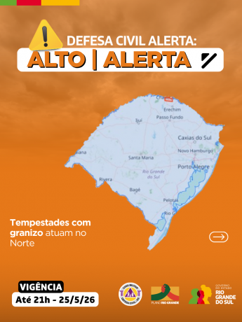 Defesa Civil alerta: Condi&ccedil;&atilde;o de ALERTA para tempestades com granizo que atuam no Norte
