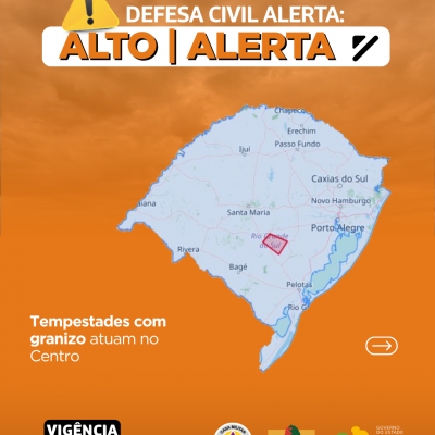 Defesa Civil alerta: Condi&ccedil;&atilde;o de ALERTA para tempestades com granizo que atuam no Centro