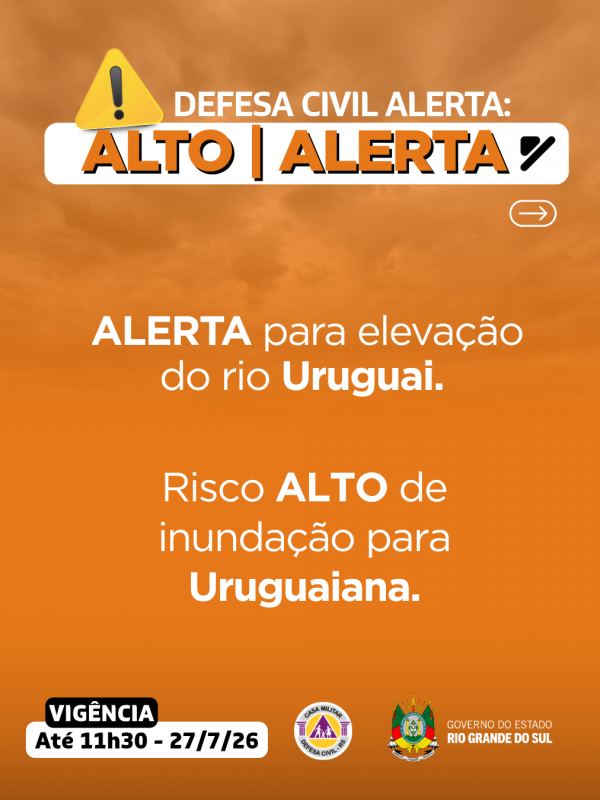 Alerta eleva&ccedil;&atilde;o rio Uruguai