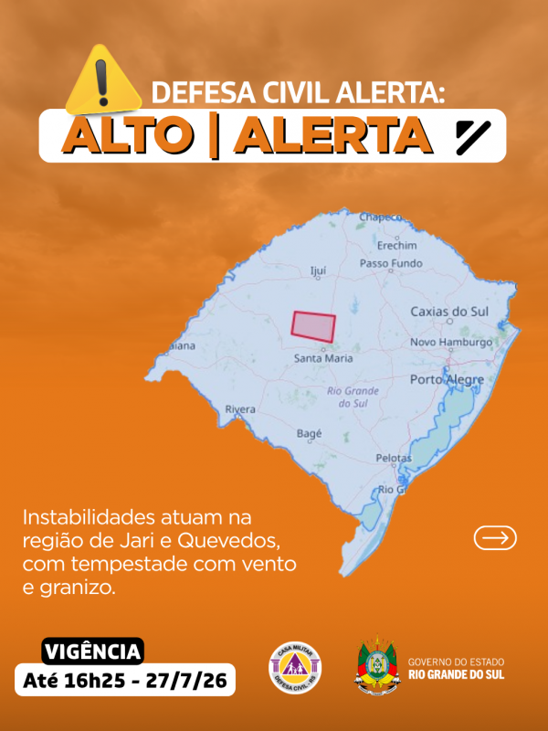 Defesa Civil alerta