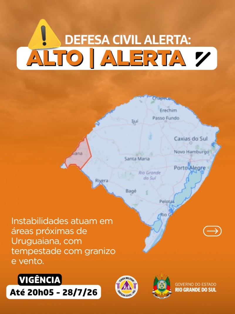 Defesa Civil alerta
