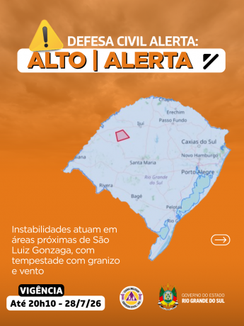 Defesa Civil alerta