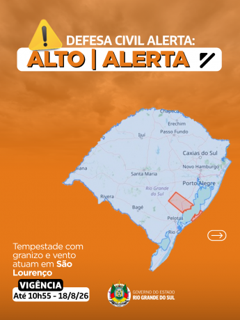 Tempestade com granizo e rajadas de vento atuam em &aacute;reas pr&oacute;ximas a S&atilde;o Louren&ccedil;o