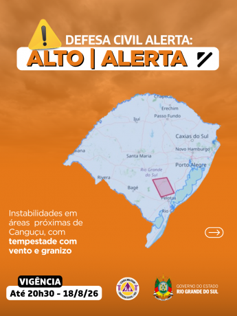 Defesa Civil alerta: condi&ccedil;&atilde;o de ALERTA para instabilidades atuam em &aacute;reas pr&oacute;ximas de Cangu&ccedil;u