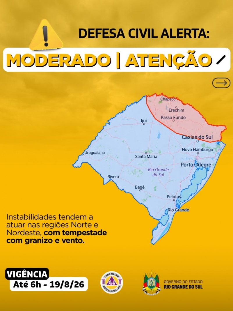 Defesa Civil alerta: condi&ccedil;&atilde;o de ATEN&Ccedil;&Atilde;O para instabilidades atuam no decorrer da madrugada nas regi&otilde;es Norte e Nordeste