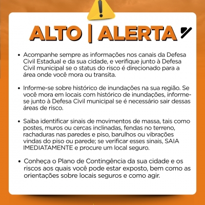 Alerta laranja - inundação